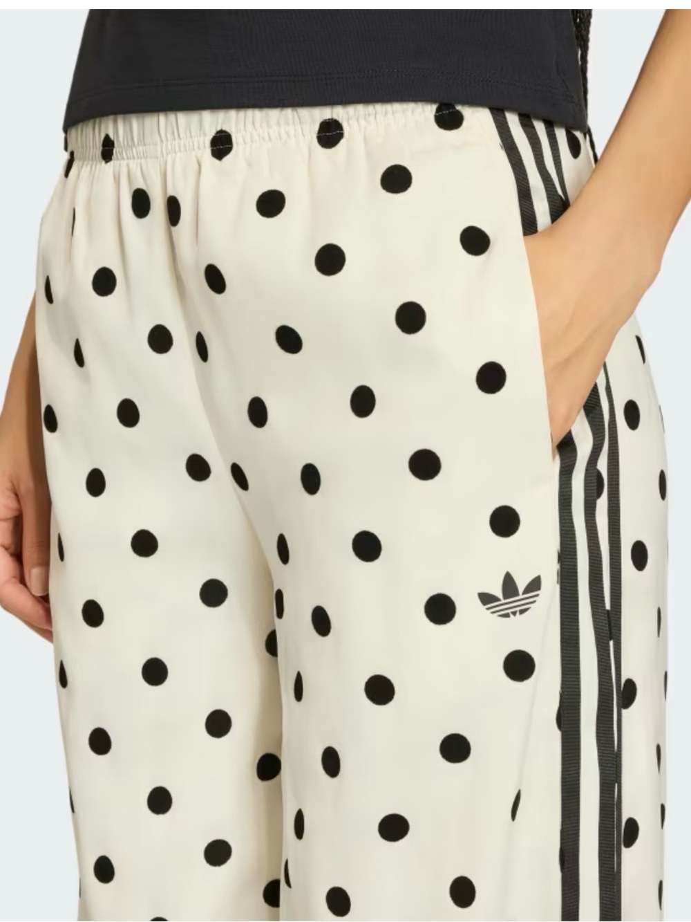 NWT adidas SATIN POLKA DOTS WIDE LEG PANT - Picture 5 of 7